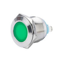 Luz indicadora de metal de advertência azul de 19mm 12V 24V 220V LED lâmpada de sinal de energia à prova d'água com terminal de parafuso